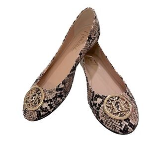 Nanette Lepore Haylie Snakeskin Slip On Ballet Flats Women’s Shoes 6.5